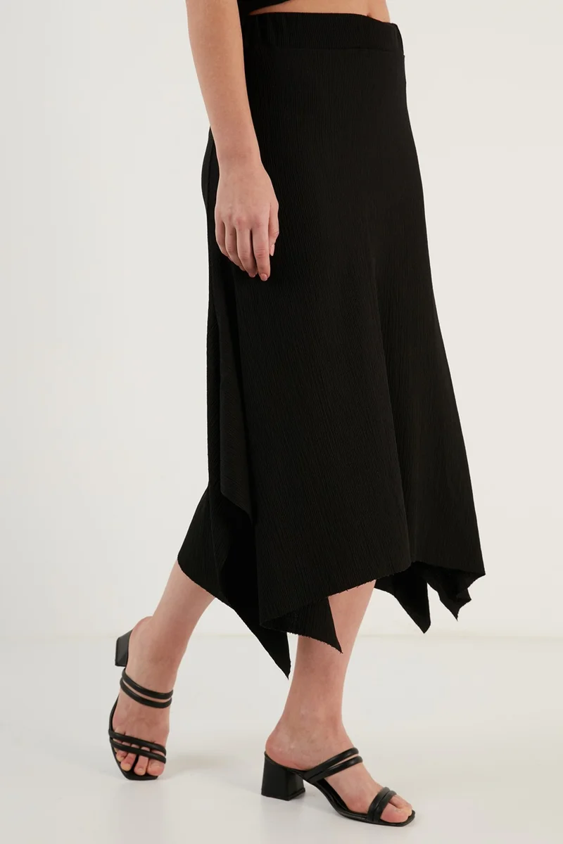 ليلا Asymmetrical Slim Cut Knitted Skirt Women's Skirt 5865017