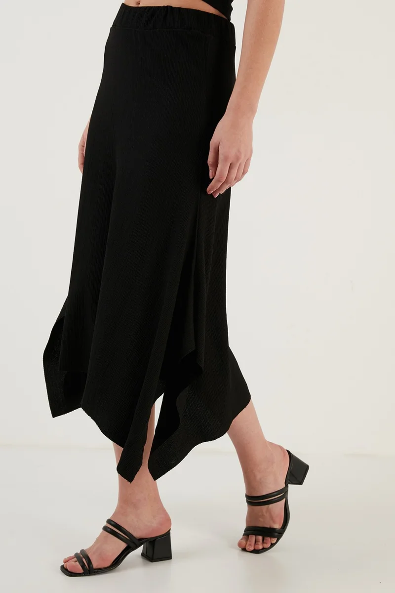 ليلا Asymmetrical Slim Cut Knitted Skirt Women's Skirt 5865017