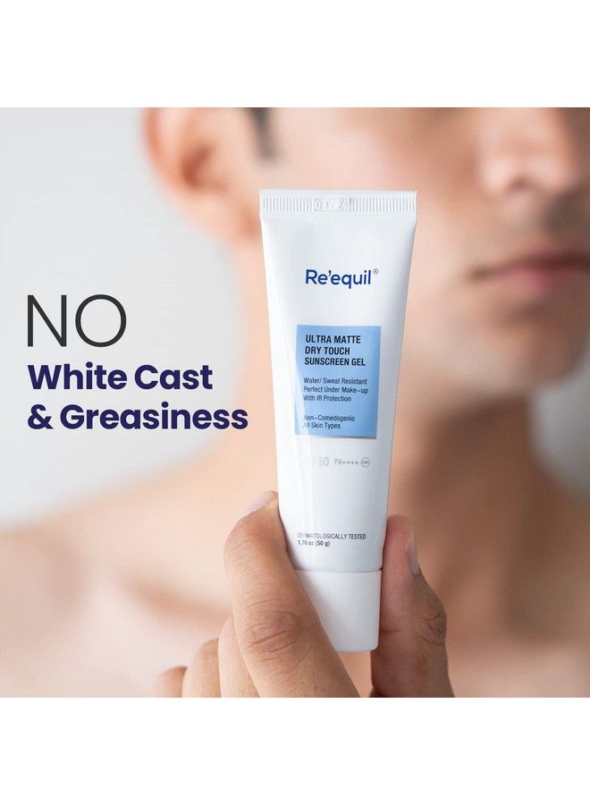 RE' EQUIL Ultra Matte Dry Touch Sunscreen Gel Spf 50 Pa++++ Water Resistant With Zinc Oxide And Titanium Dioxide 50G - Image 3