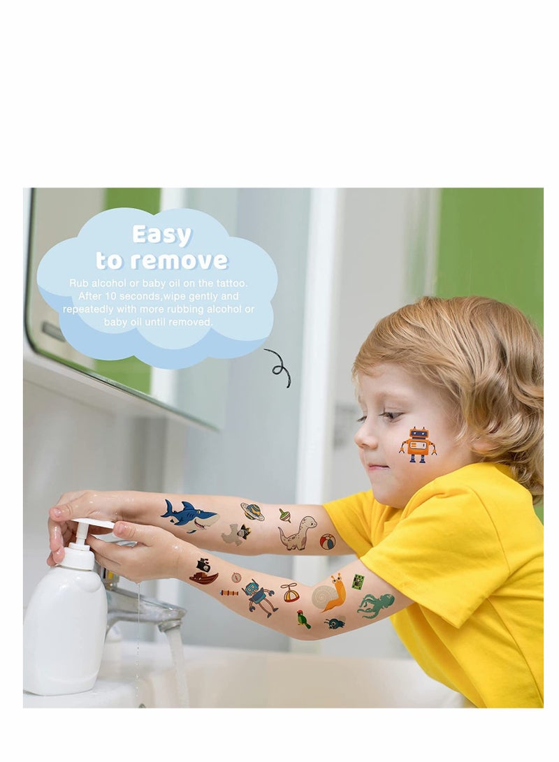 SYOSI Luminous Tattoos, Fake Tattoo Stickers with Butterfly Dinosaur Space Theme, Temporary Tattoos for Kids Boys Girls Birthday Party Gift Bag Fillers, 300+Mixed Style, 30 Sheets - Image 5