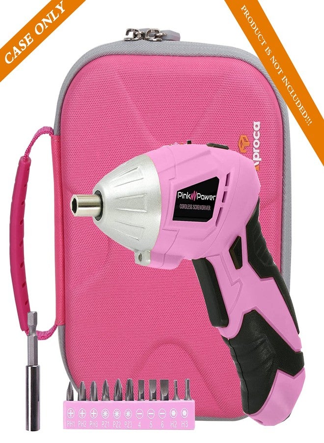 Aproca Tool Case Compatible with Hi-Spec 27pc Power Screwdriver Set, Portable Storage Bag for Cordless and Accessories - Pink (Case Only) - Image 4