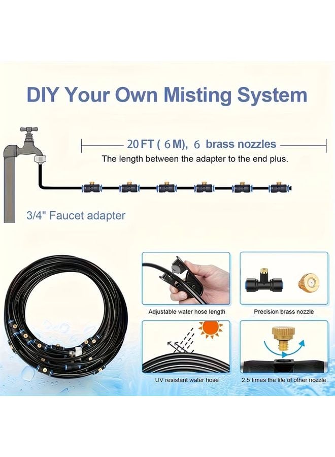 19.68 قدم نظام تبريد بالرش متعدد الاستخدامات للباحات والحدائق والصوب الزراعية والمزارع - Image 4