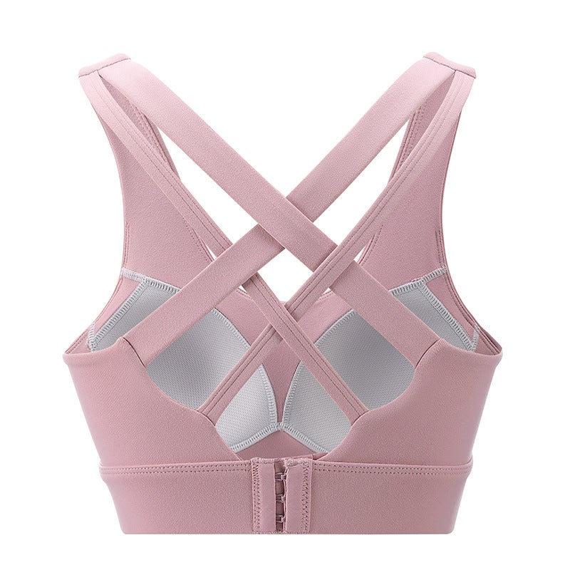 New Back Support Sports Bra for Yoga and Running Gray purple  - Image 2