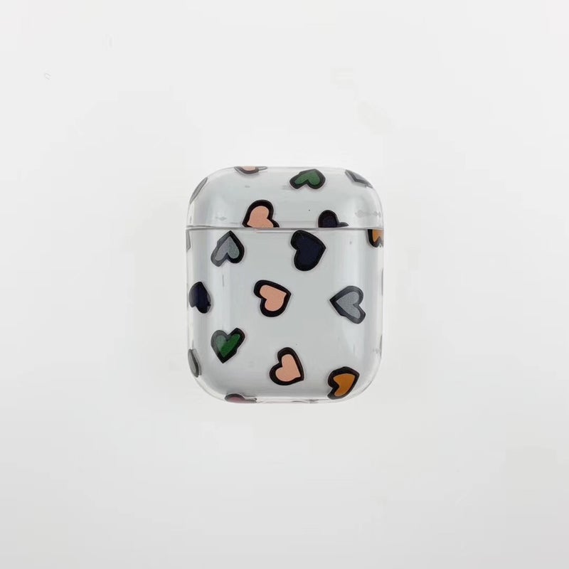 Transparent Ceramic PFM Series Airpods Bluetooth Headphone Protector for Apple AirPods 1 / 2(Transparent red heart)