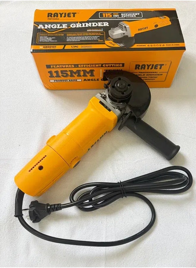 RAYJET 750W Angle Grinder, 13000 RPM, 115MM Disc｜Metal, Wood, Stone Cutting & Grinding​  - Image 1