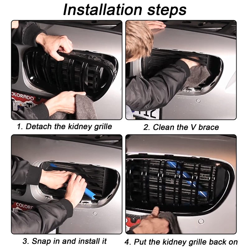 SPORTULI Grille Insert Stripes Replace for 2010-2016 BMW 5 Series F10 F18, 520i 523i 525i 528i 530i 535i 550i Accessories (Red, 5 series) - Image 5