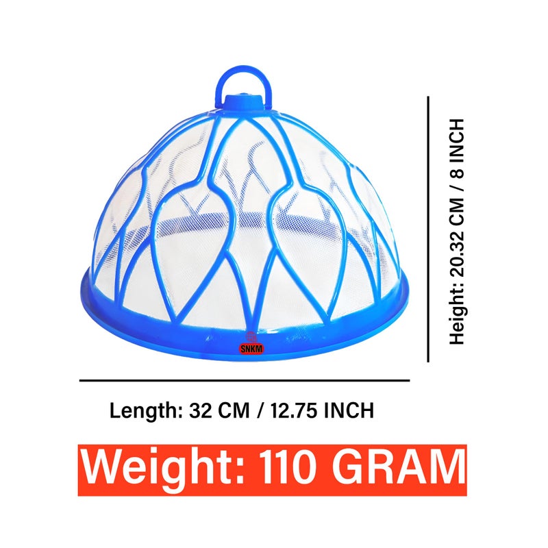 SNKM SNKM Premium Series Plastic Mesh Food Cover Dome with Hanging Hook Big Round Net for Kitchen | Insect Proof Dining Tables Food Covers (Multicolour, Large Size, 32 CM/12.5 Inch, Pack of 1)  - Image 2