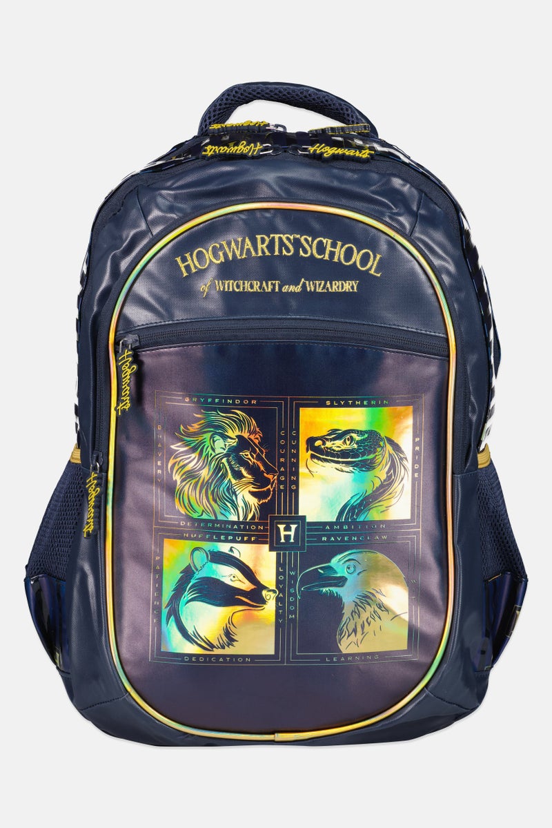 Harry Potter Kids Boy Graphic Print Backpack, Navy - Image 1