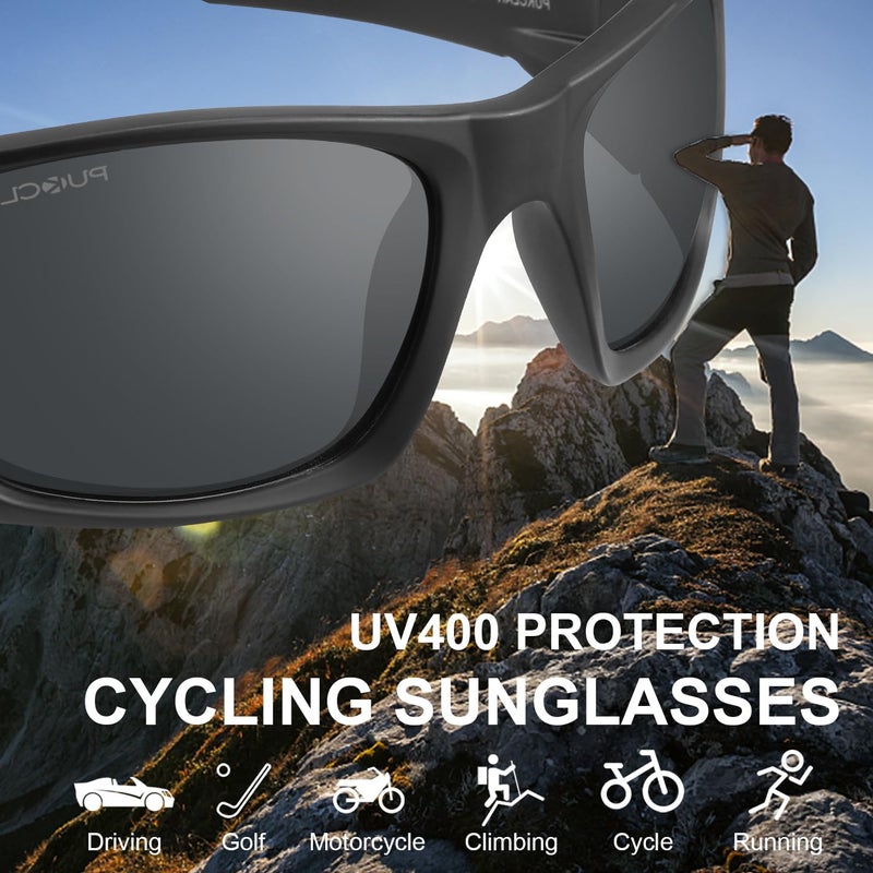 PUKCLAR Professional Men's Fishing Sunglasses - TR90 Ultra-Light Polarized Lens, UV400 Protection, Anti-Slip Rubber Temples, HD Clarity for Anglers & Outdoor Sports - Image 4