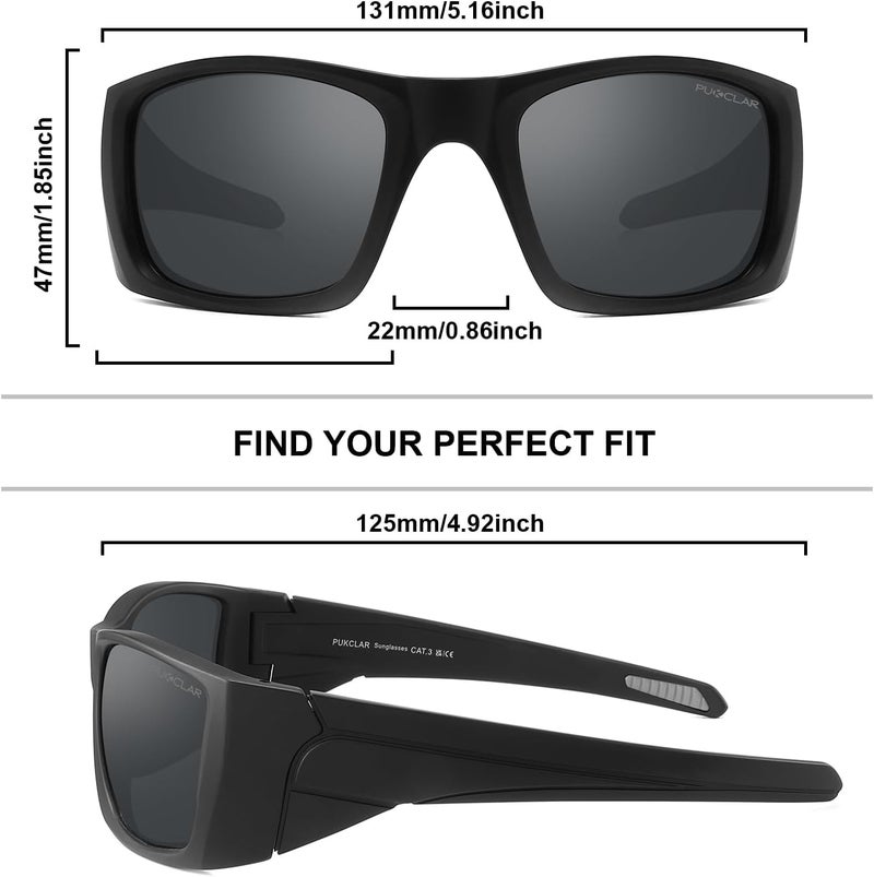 PUKCLAR Professional Men's Fishing Sunglasses - TR90 Ultra-Light Polarized Lens, UV400 Protection, Anti-Slip Rubber Temples, HD Clarity for Anglers & Outdoor Sports - Image 2