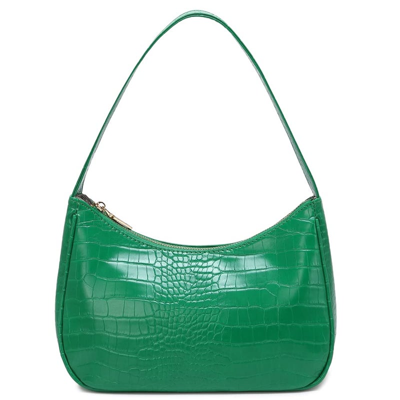 CYHTWSDJ Shoulder Bags for Women, Cute Hobo Tote Handbag Mini Clutch Purse with Zipper Closure (Crocodile Green) - Image 1
