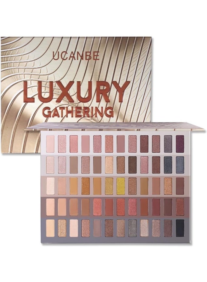 يوكانبي باليت ظلال عيون فاخرة ب 60 لون، باليت ظلال عيون لامعة غير لامعة عالية الصبغة، ظلال عيون لامعة معدنية غير لامعة، ألوان عارية متعددة الاستخدامات وظلال جريئة لإطلالات سموكي ورائعة، مثالية للاستخدام اليومي والمناسبات الخاصة - Image 1