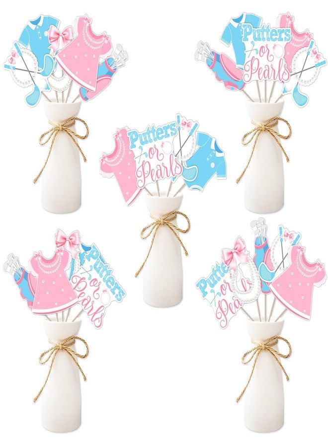 Cheerupp 24 Pcs Putters Or Pearls Table Centerpiece Sticks, Blue Or Pink Party Centerpiece Decorations, Golf Table Toppers for Gender Reveal Birthday Baby Shower Party Supplies - Image 1