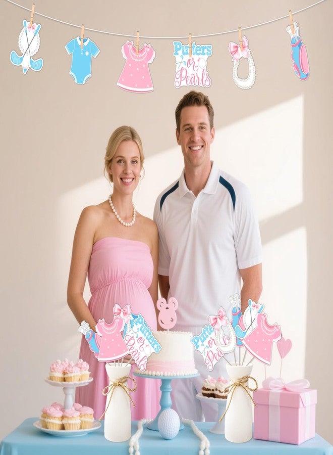 Cheerupp 24 Pcs Putters Or Pearls Table Centerpiece Sticks, Blue Or Pink Party Centerpiece Decorations, Golf Table Toppers for Gender Reveal Birthday Baby Shower Party Supplies - Image 4