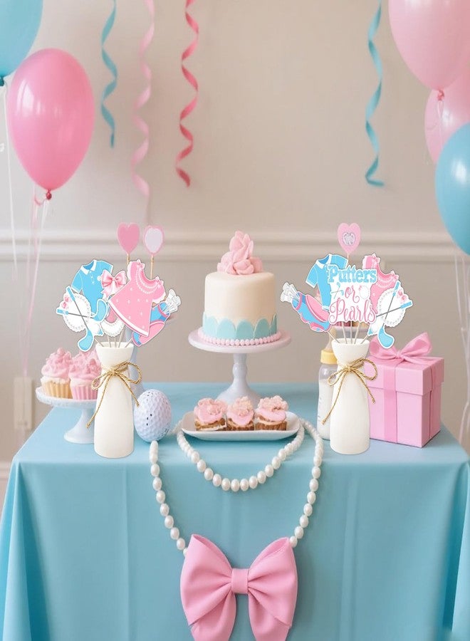 Cheerupp 24 Pcs Putters Or Pearls Table Centerpiece Sticks, Blue Or Pink Party Centerpiece Decorations, Golf Table Toppers for Gender Reveal Birthday Baby Shower Party Supplies - Image 2
