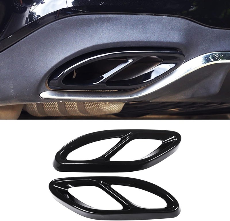 طرف ماسورة العادم الخلفي للسيارة DWVV لمرسيدس بنز C Class w205، غطاء أنبوب المصد الخلفي لمرسيدس بنز E Class w213 (أسود) تصميم بسيط خليجي - Image 1