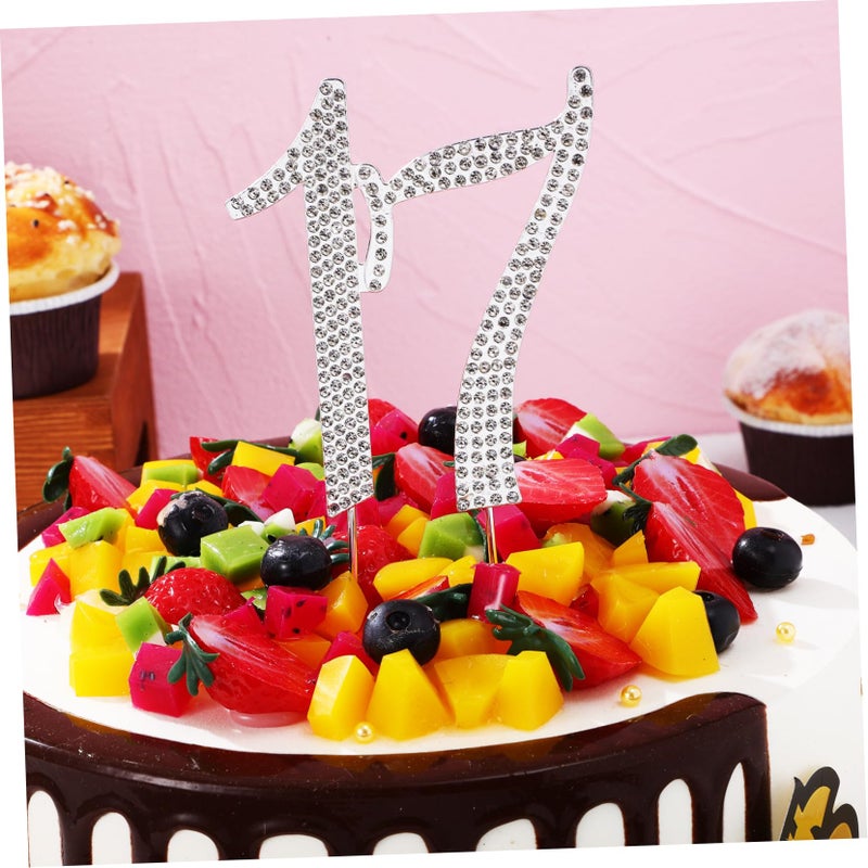 Elegant Rhinestone Metal Cake Topper For Birthday Party Banquets And Gatherings - Image 4