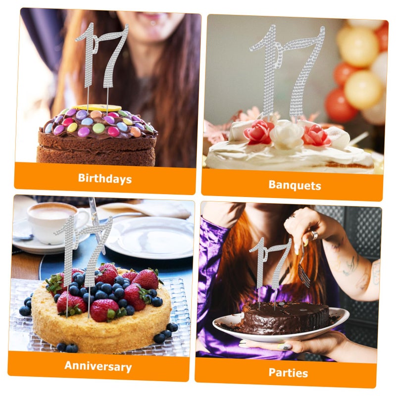 Elegant Rhinestone Metal Cake Topper For Birthday Party Banquets And Gatherings - Image 3