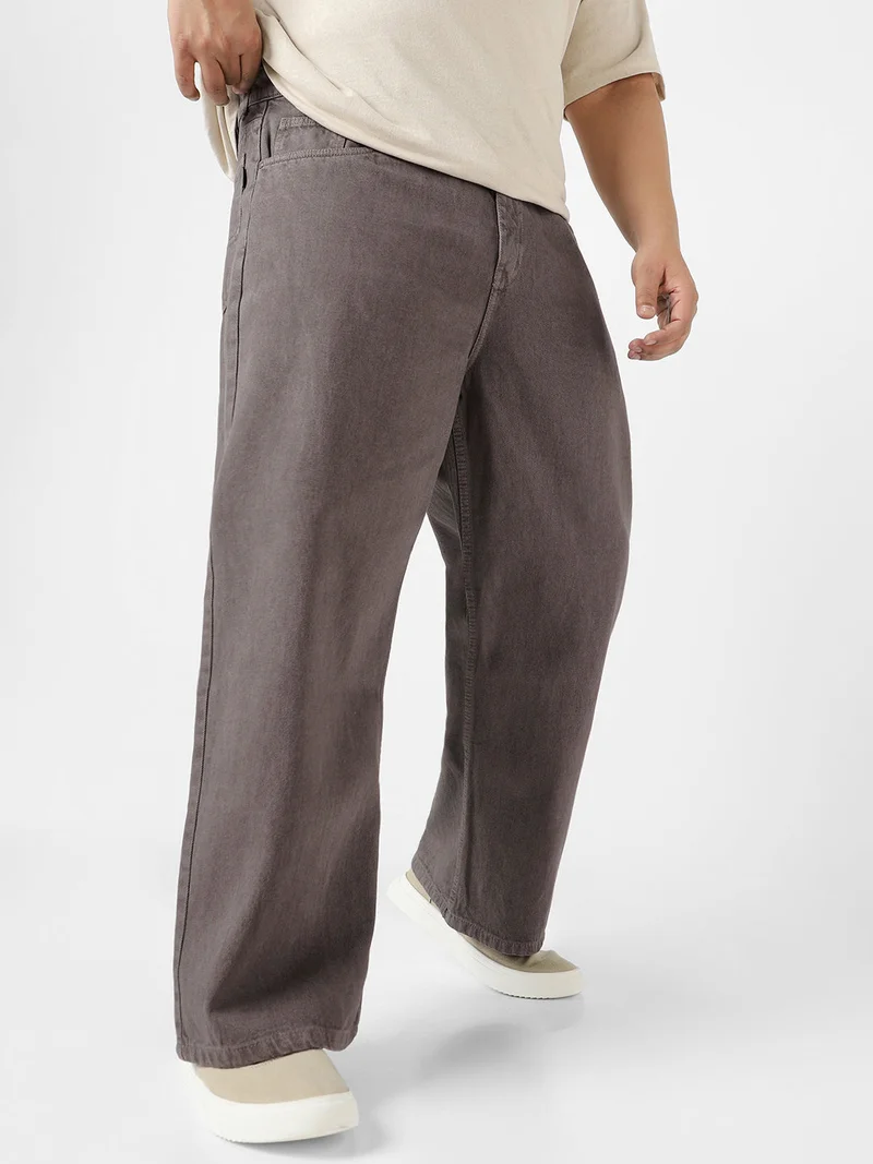 Urbano Fashion  Urbano Plus Men's Light Chocolate Loose Fit Washed Jeans Non-Stretchable  | Best Price UAE