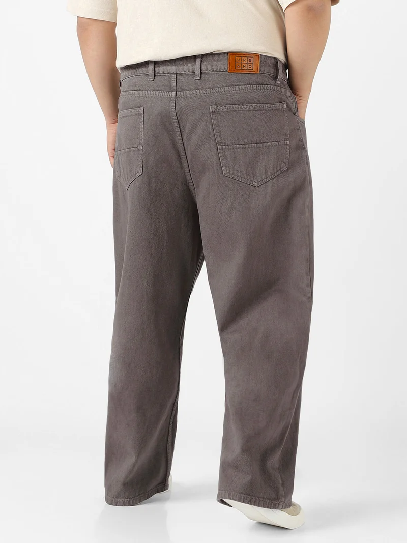 Urbano Fashion  Urbano Plus Men's Light Chocolate Loose Fit Washed Jeans Non-Stretchable  | Best Price UAE
