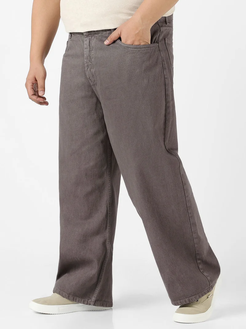 Urbano Fashion  Urbano Plus Men's Light Chocolate Loose Fit Washed Jeans Non-Stretchable  | Best Price UAE