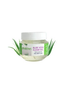 dhathri Aloe Vera Clear Gel Multipurpose Aloe Vera Gel For Face Body & Hair With The Essence Of Wheat Germ Oil & Corn Extract 100 Gm  - Image 1