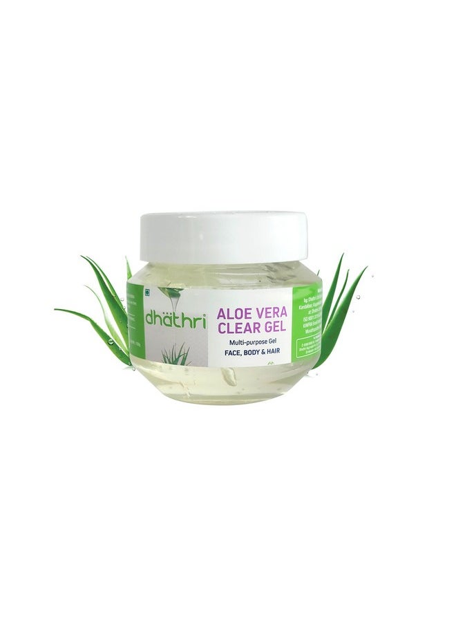 dhathri Aloe Vera Clear Gel Multipurpose Aloe Vera Gel For Face Body & Hair With The Essence Of Wheat Germ Oil & Corn Extract 100 Gm  - Image 1