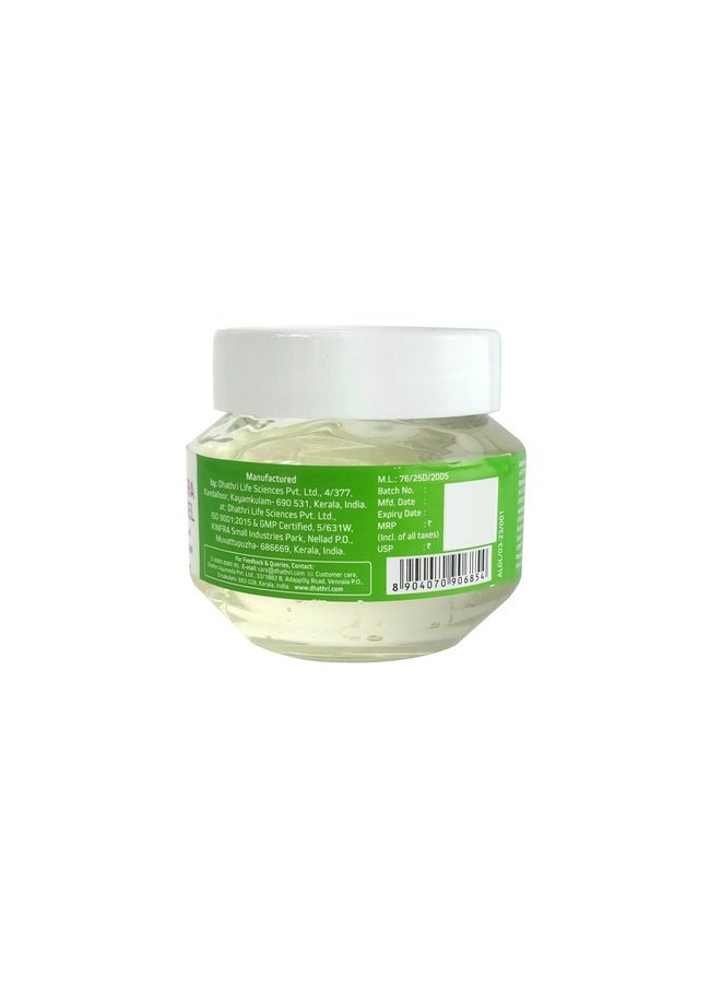 dhathri Aloe Vera Clear Gel Multipurpose Aloe Vera Gel For Face Body & Hair With The Essence Of Wheat Germ Oil & Corn Extract 100 Gm  - Image 2