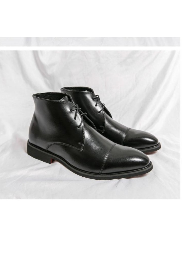 KUYING - New Men's Casual Leather Boots - Image 1
