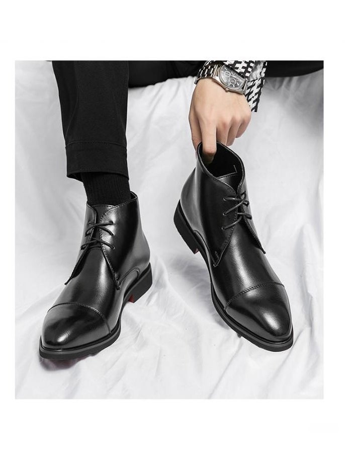 KUYING - New Men's Casual Leather Boots - Image 1