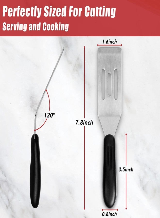 ReneeChef 1 X Professional Mini Serving Spatula #2622, Stainless Steel Cutter and Turner for Serving, Flipping, Small Metal Grill Spatula for Brownies, Pancakes, Pie, Cookies or Barbecue etc. - Image 2