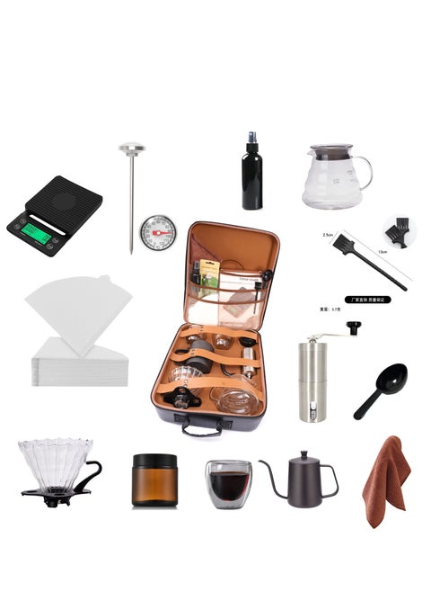 V60 15-piece distilling tool set with coffee bag
