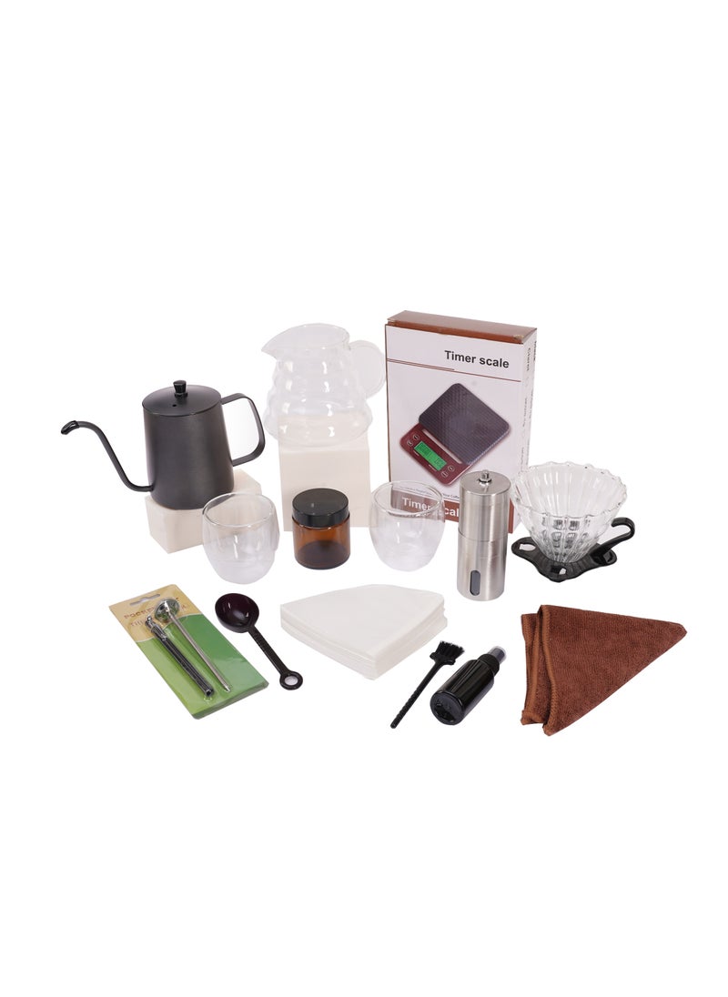 V60 15-piece distilling tool set with coffee bag