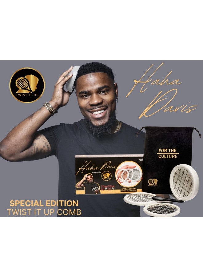 Twist it Up Haha Davis Twist It Up Comb Special Edition V5 Modular Dome Comb Twist Racket Alternative To Hair Sponges For Black Men Curls And Sponge For Hair Tennis Racket For Hair Twist Comb  - Image 2