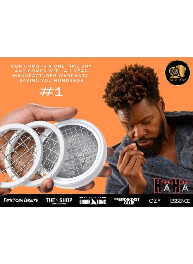Twist it Up Haha Davis Twist It Up Comb Special Edition V5 Modular Dome Comb Twist Racket Alternative To Hair Sponges For Black Men Curls And Sponge For Hair Tennis Racket For Hair Twist Comb  - Image 4