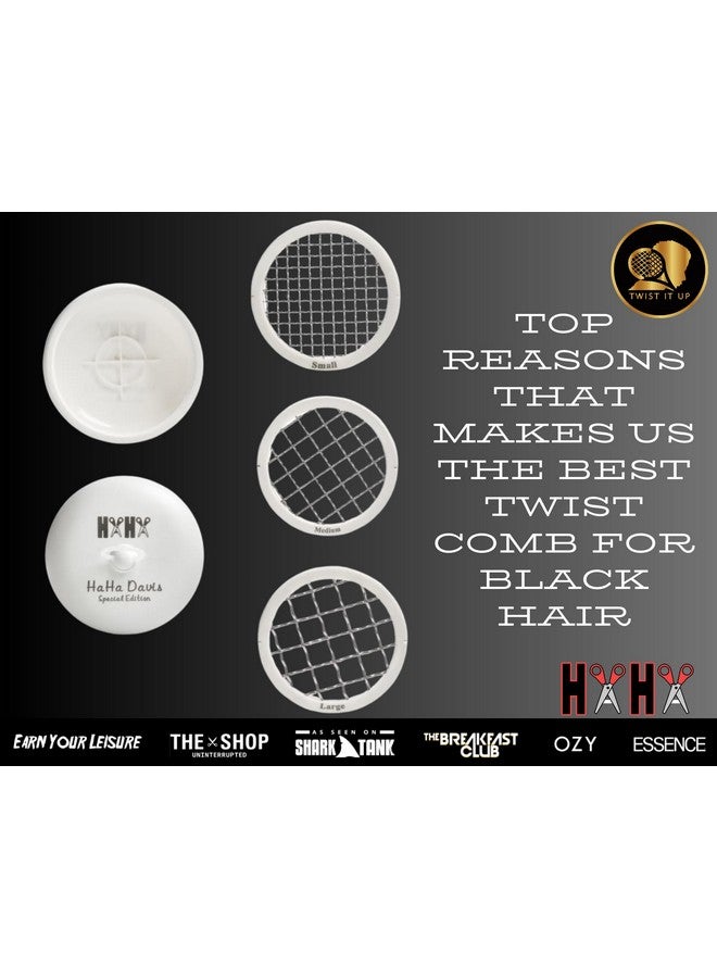 Twist it Up Haha Davis Twist It Up Comb Special Edition V5 Modular Dome Comb Twist Racket Alternative To Hair Sponges For Black Men Curls And Sponge For Hair Tennis Racket For Hair Twist Comb  - Image 3