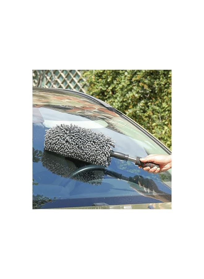 promass Super Soft Microfiber Car Duster Exterior with Extendable Handle, Car Brush Duster for Car Cleaning Dusting - Image 2