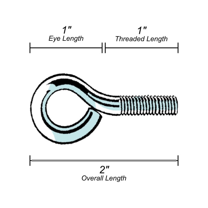 Monster Fastener 1/4-20 x 2 Eye Bolt Zinc (20 Pieces) - Image 2