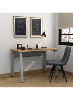 RIGID Steel Workstation Desk with Wooden Top Grey  - Image 1