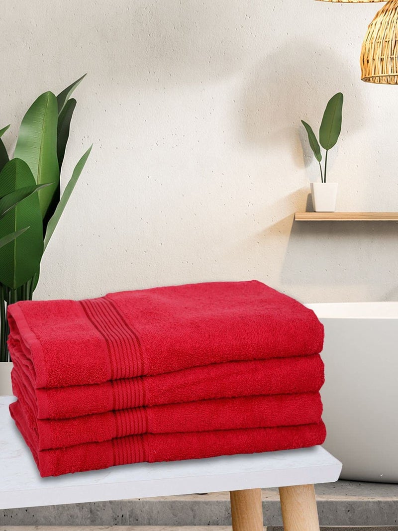 KOPA by Bianca 400 GSM 100% Cotton Soft Terry Towel l 4pc Bath Towel l Cotton Bath Towel l Bath Towel Cotton l D`Ross l Red - Image 1