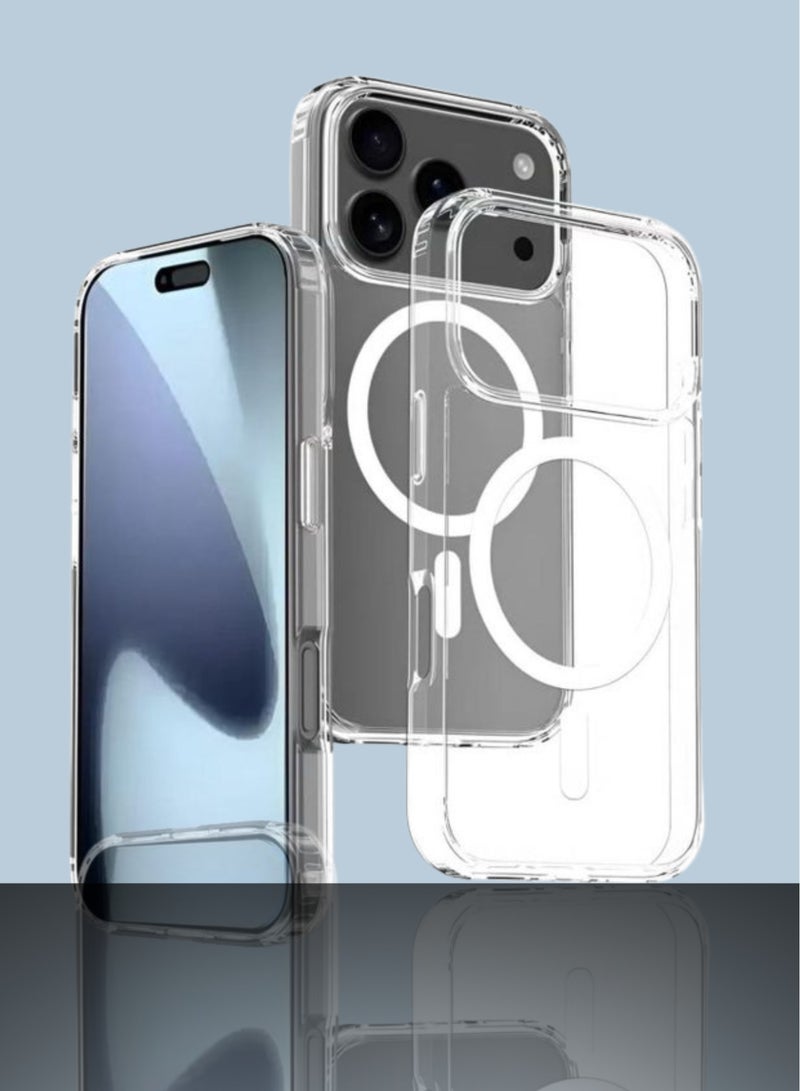 رويالباكل جراب iPhone 17 Pro رفيع وشفاف مقاوم للصدمات مع MagSafe، تصميم مقاوم للاصفرار والخدش - Image 1