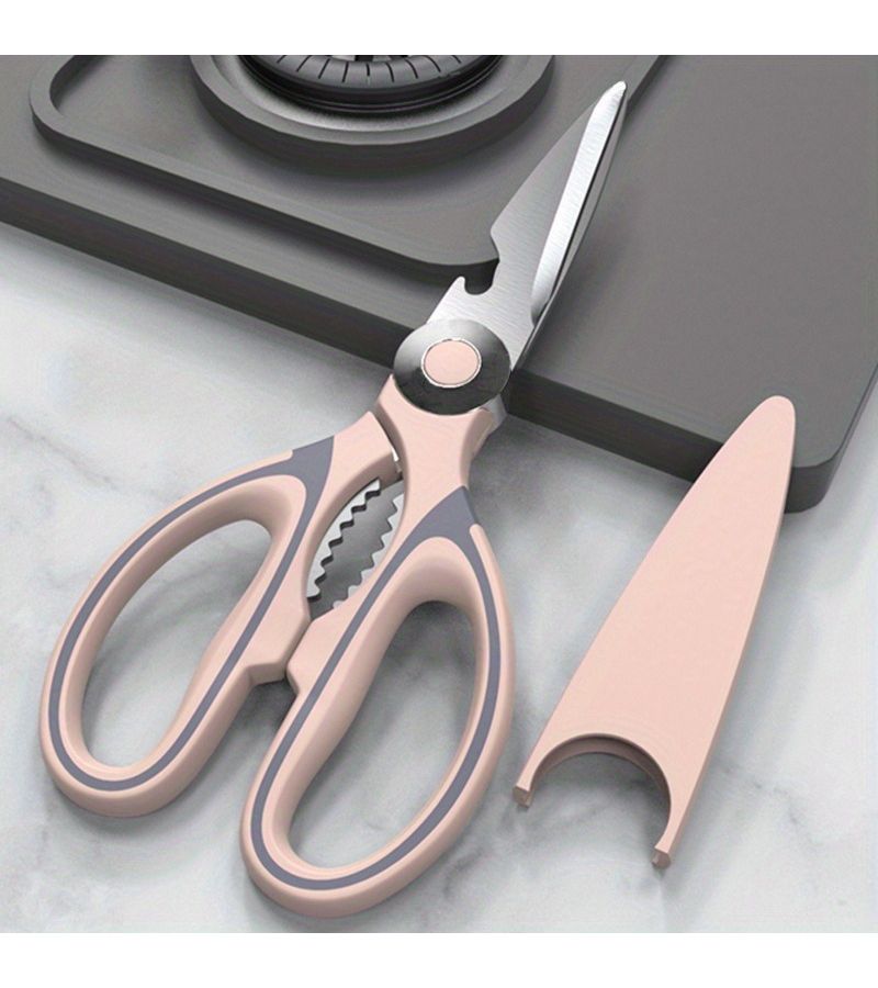 Multi Functional Kitchen Scissors Stainless Steel Strong Chicken Bone Scissors Food Accessories Grilled Meat Duck And Fish Bone Scissors Pink - Image 1