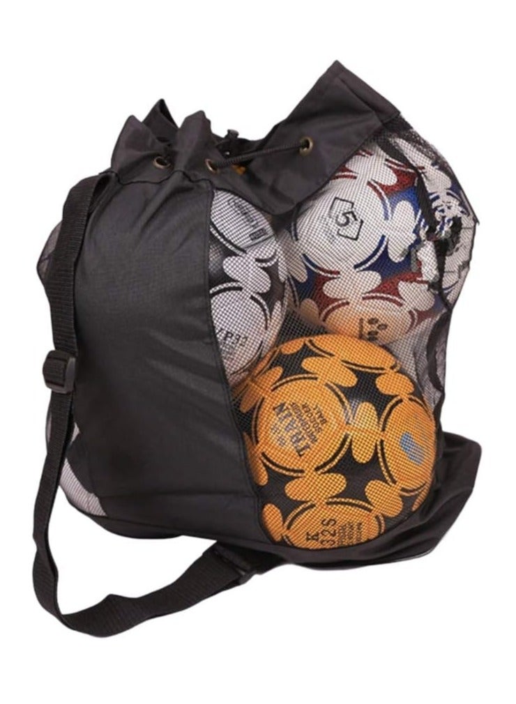 Generic Sports Ball Bag Sling Shoulder Strap Soccer Basketball Mesh Net Bag Drawstring Storage Bag - M - Image 1