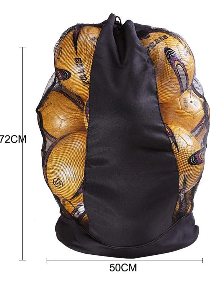 Generic Sports Ball Bag Sling Shoulder Strap Soccer Basketball Mesh Net Bag Drawstring Storage Bag - M - Image 4