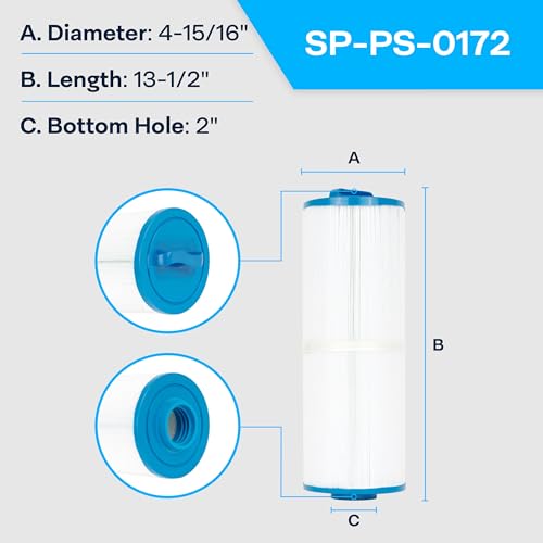 SpiroPure Replacement for Cal Spa FIL50-5D13H15FCT FIL11100208 Pleatco PWW50L Unicel 4CH-949 Filbur FC-0172 Waterway 817-4050 Baleen AK-90091 Hot Tub Spa Pool Filter Replacement Cartridge - Image 2