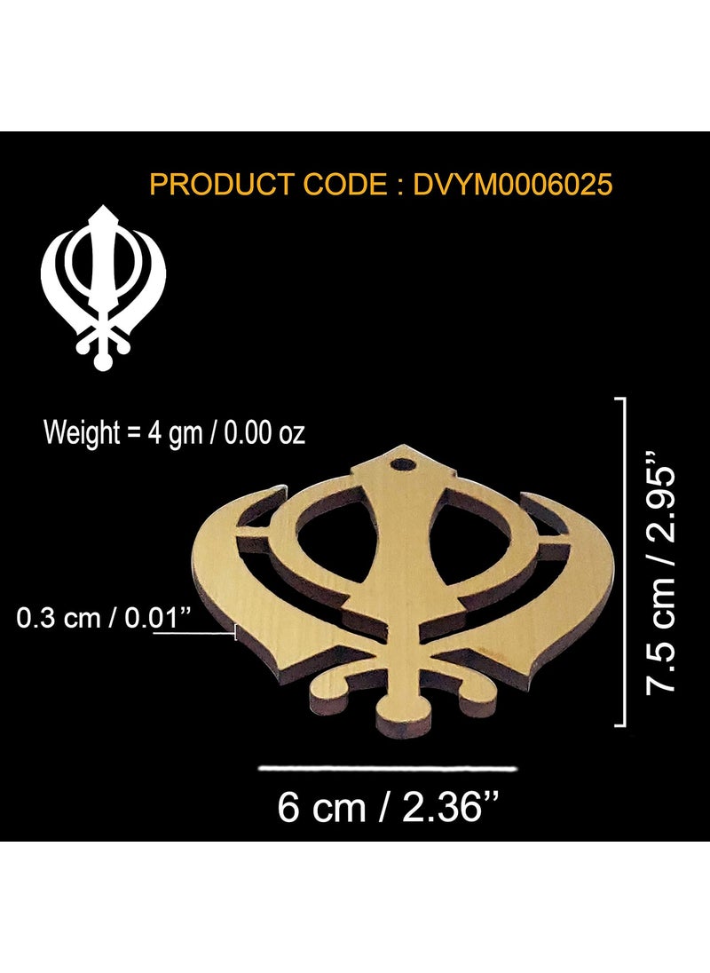 Divya Mantra Divya Mantra Sikh Khanda for Car Home Wall Decor Temple Pooja Items Sacred Religious Decorative Showpiece Interior Hanging Accessories Puja Symbol Lucky Charm Double Sided Green Gold Set of 2  - Image 4