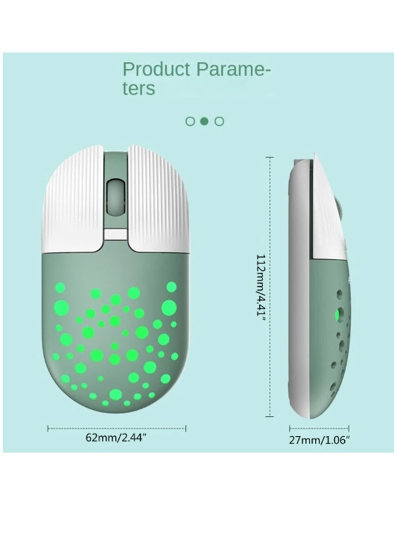 جاما ماوس لاسلكي قابل لإعادة الشحن، ماوس متعدد الأوضاع مع ماوس ألعاب لاسلكي RGB 2.4G - M-13 Mint - Image 3
