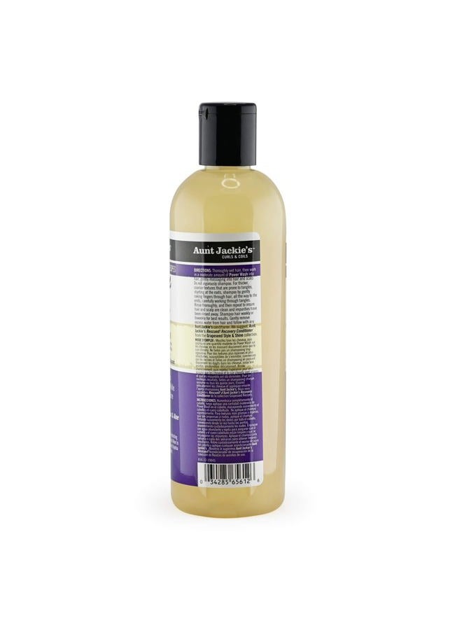 Aunt Jackie's Grapeseed Style and Shine Recipes Power Wash Intense Moisture Clarifying Hair Shampoo, 12oz. - Image 2