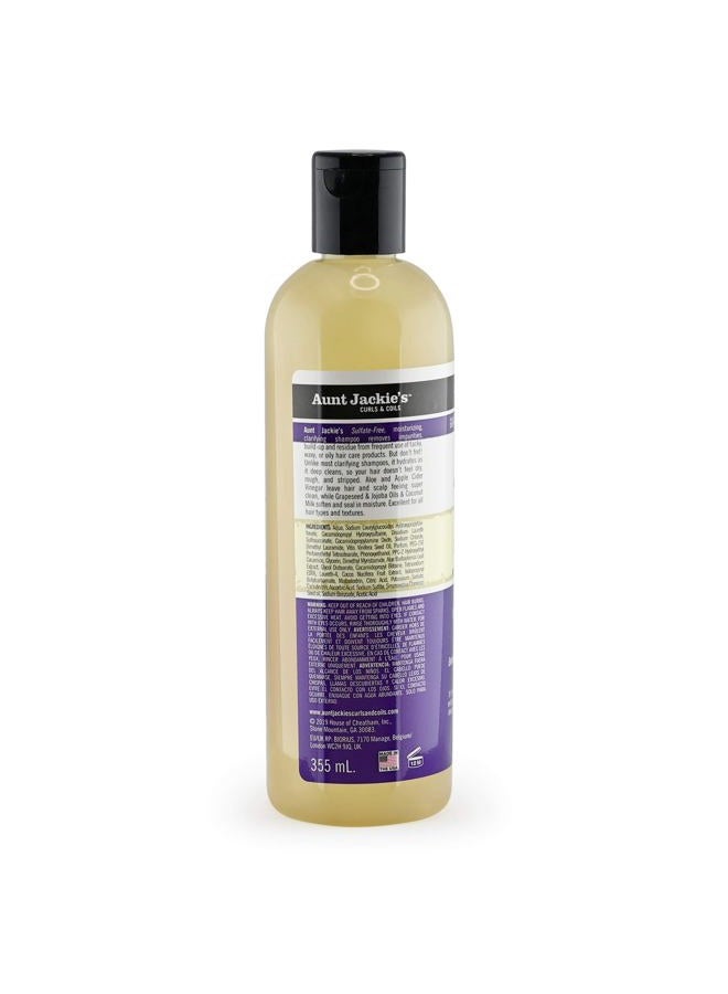 Aunt Jackie's Grapeseed Style and Shine Recipes Power Wash Intense Moisture Clarifying Hair Shampoo, 12oz. - Image 3