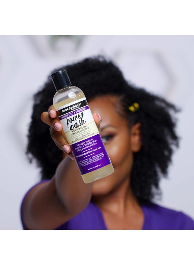 Aunt Jackie's Grapeseed Style and Shine Recipes Power Wash Intense Moisture Clarifying Hair Shampoo, 12oz. - Image 5